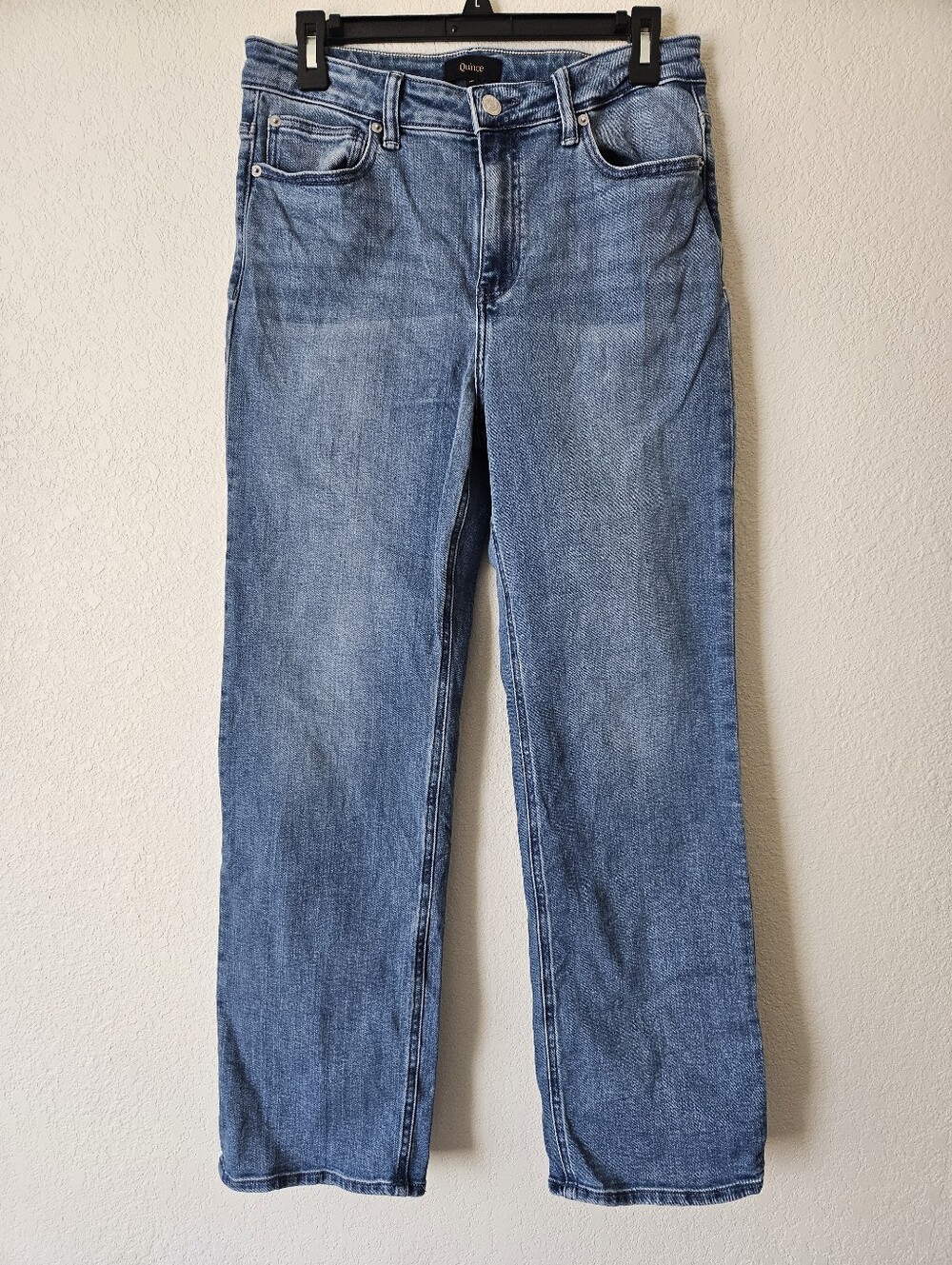 Quince Straight-Leg Jeans in Medium Blue Denim